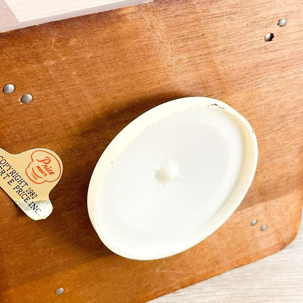 Midcentury Modern Walnut Lazy Susan Photo Stand - Musical Wooden Picture Frame